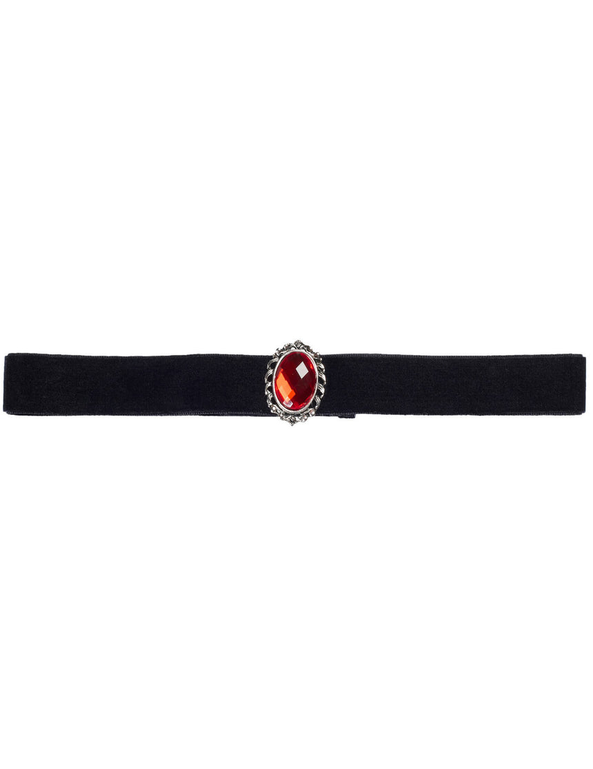 Ras de cou diamant rouge adulte Halloween