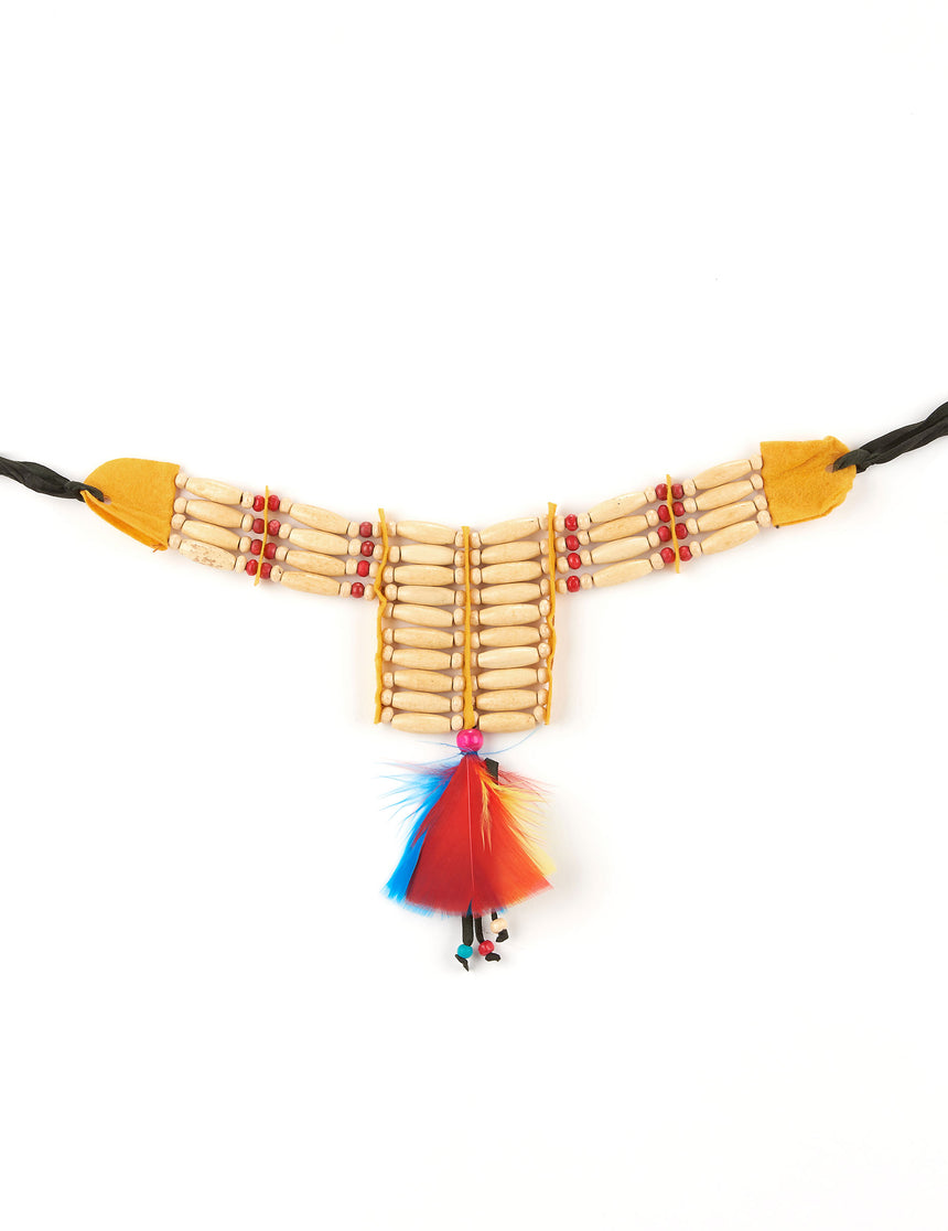 Ras de cou indien à plumes femme