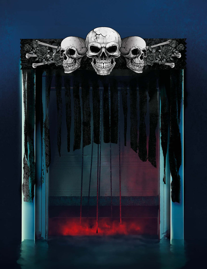 Rideau de porte tête de mort 90 x 30 cm