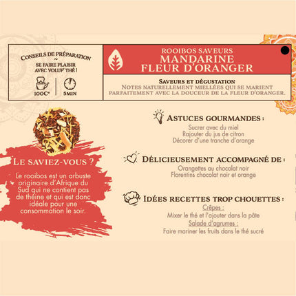 Rooibos Saveurs Mandarine Fleur d'Oranger - 100g