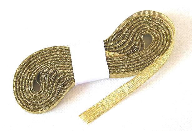 Ruban aspect métallisé or 6 mm x 10 m pour décoration de table