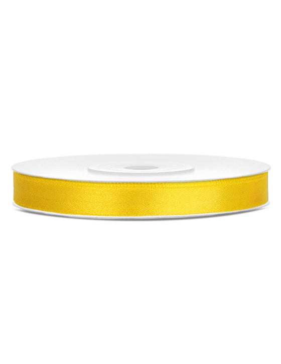 Ruban satin jaune 0.6 cm x 25 m