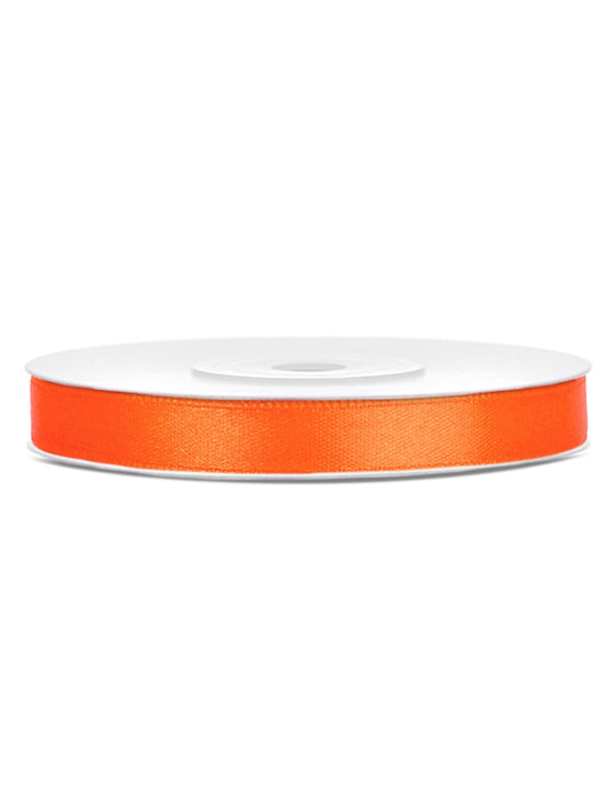 Ruban satin orange fluo 0.6 cm x 25 m décoratif