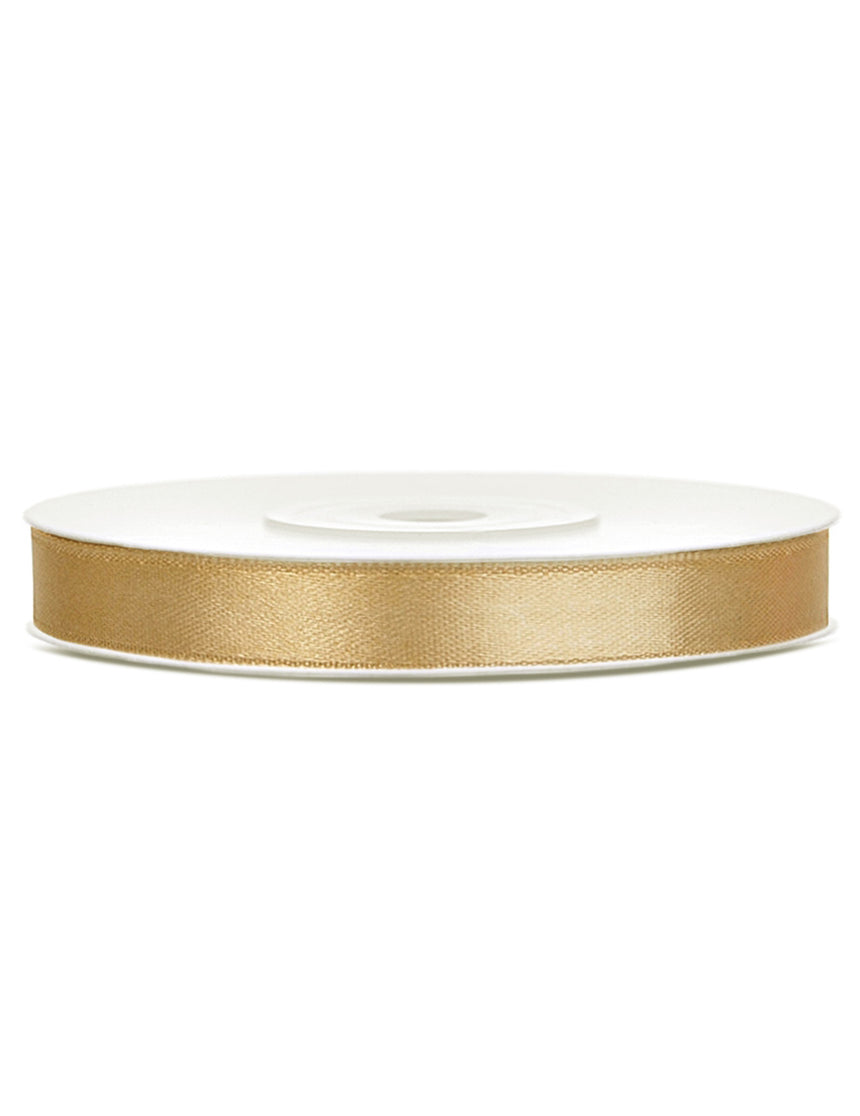 Ruban satin doré ocre 0.6 cm x 25 m
