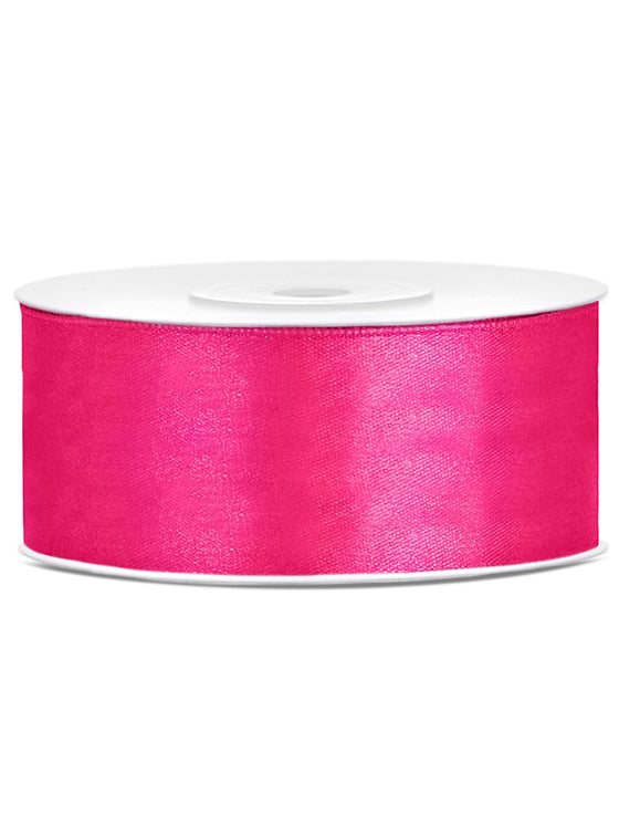 Ruban satin fuchsia 2,5 cm x 25 m pour décoration mariage