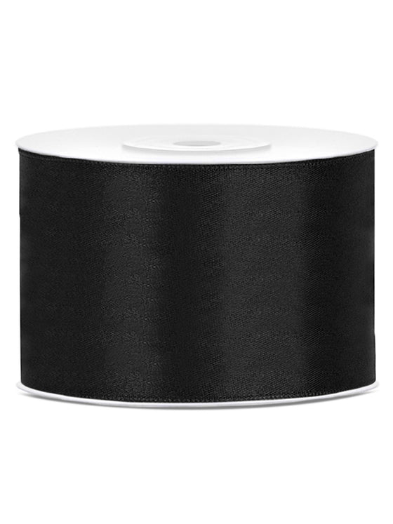 Ruban satin noir 5 cm x 25 m pour décoration