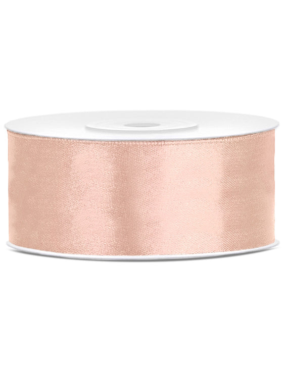 Ruban satin pêche 2,5 cm x 25 m pour mariage
