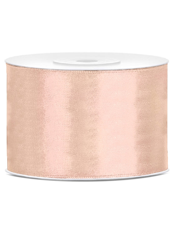 Ruban satin pêche 5 cm x 25 m pour décoration