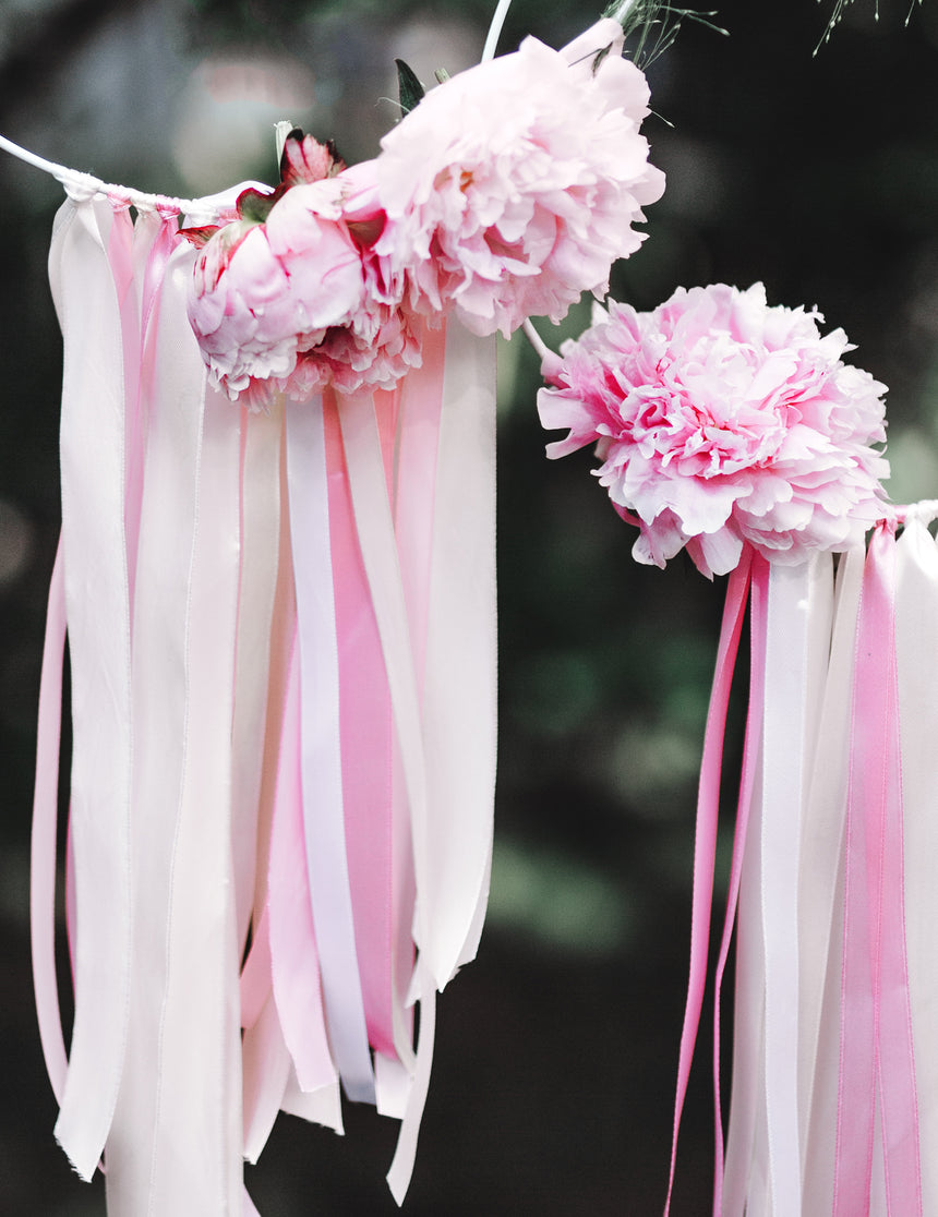 Ruban satin rose 2,5 cm x 25 m mariage et baby shower
