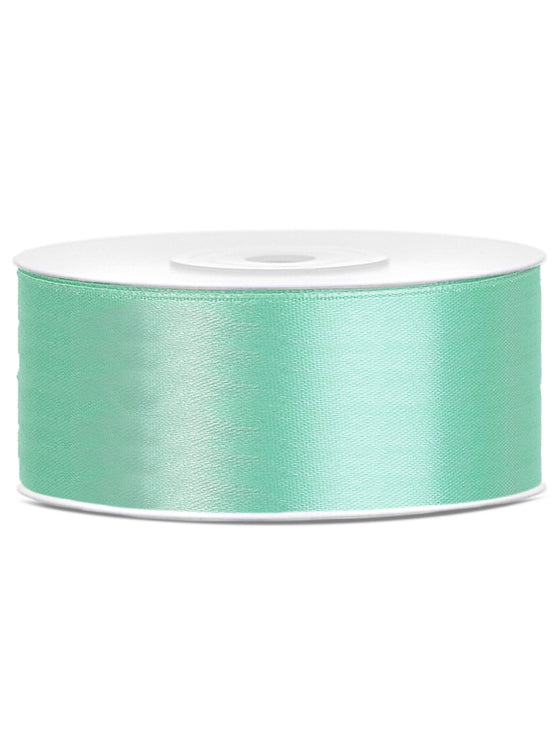 Ruban satin vert menthe 2,5 cm x 25 m pour mariage