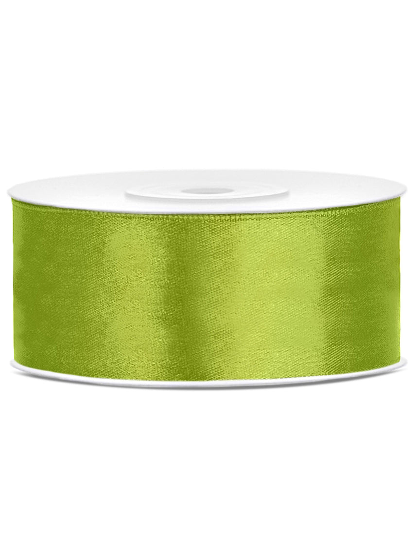 Ruban satin vert pomme 2,5 cm x 25 m pour décoration de fête