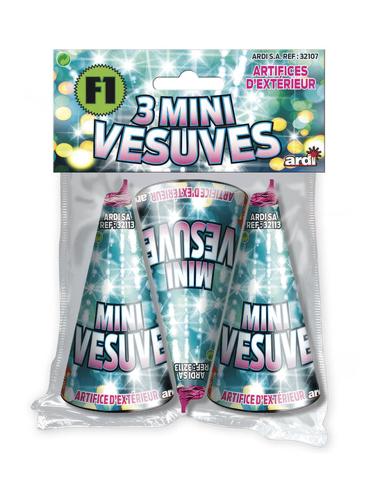3 Fontaines scintillantes mini Vésuve® 25 sec