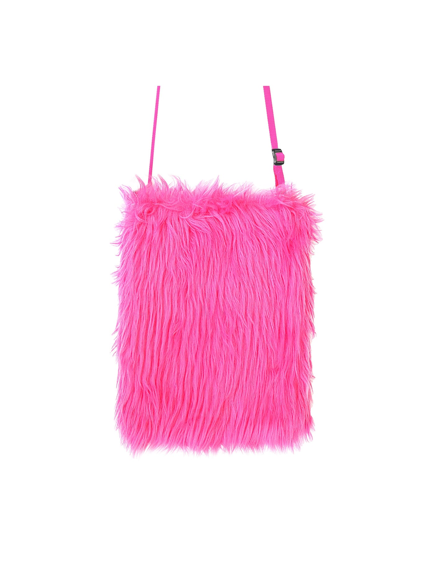 Sac en peluche rose fluo