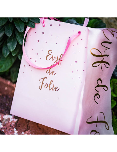 Sac EVJF de folie rose gold 15 x 20 cm