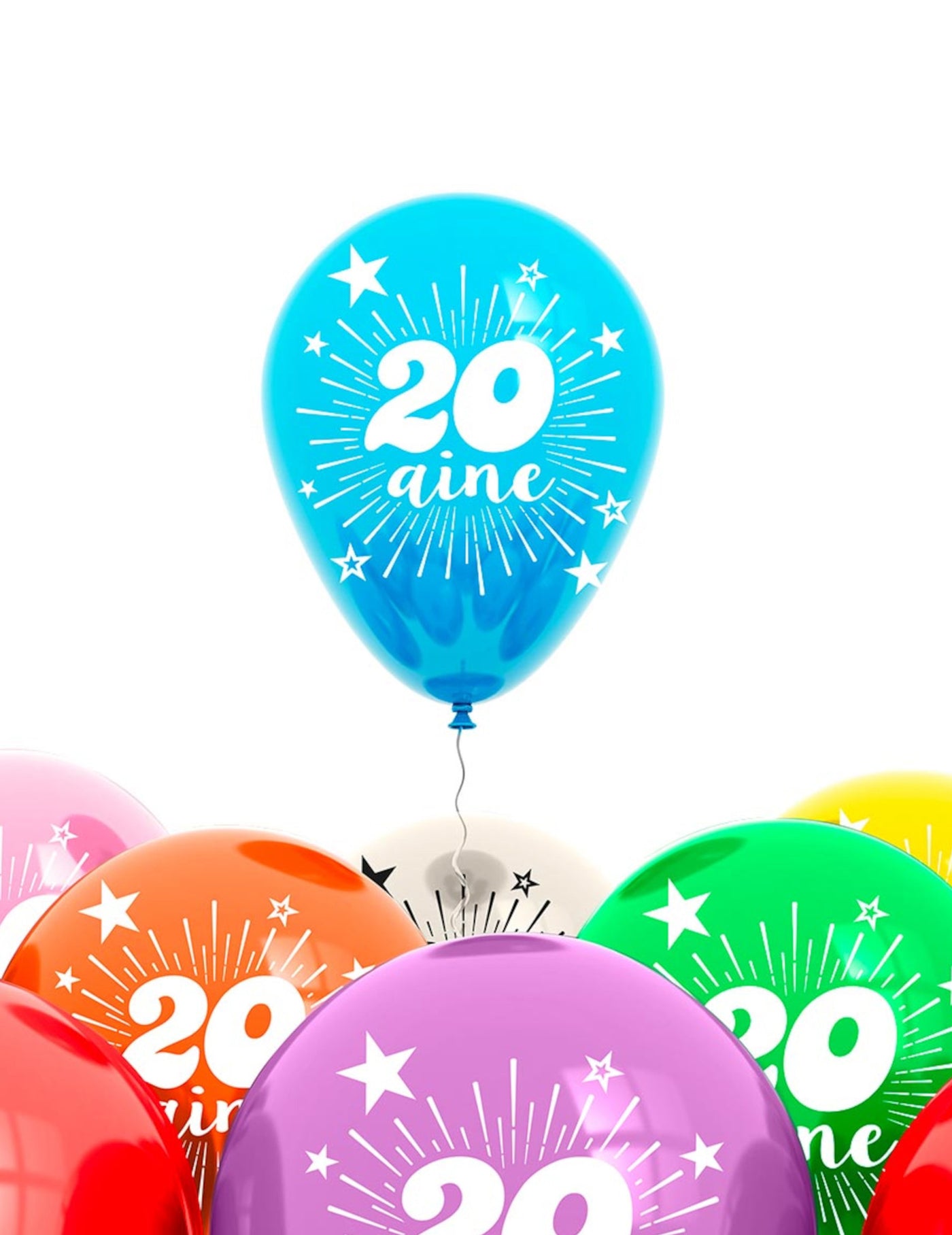 Sachet 8 ballons 20 ans