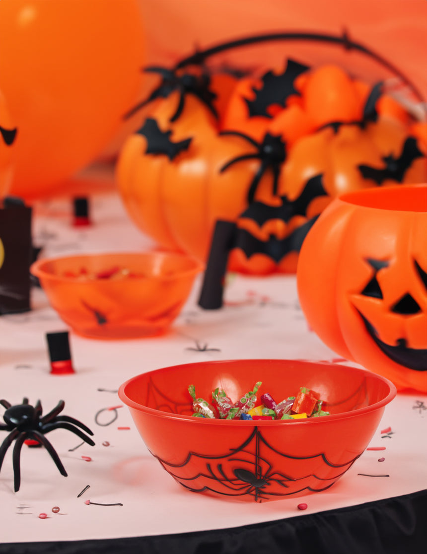 Saladier à bonbons en plastique orange Halloween
