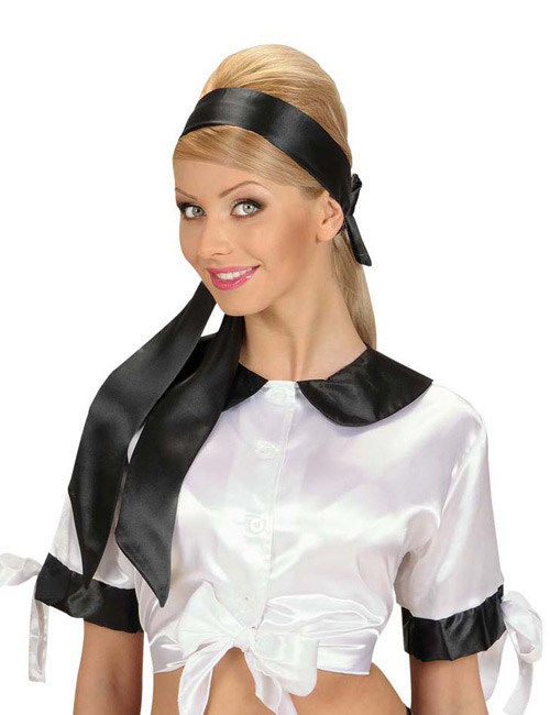Bandeau satiné noir pour femme