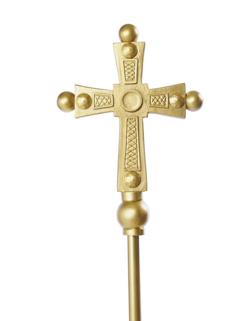Sceptre pape doré adulte