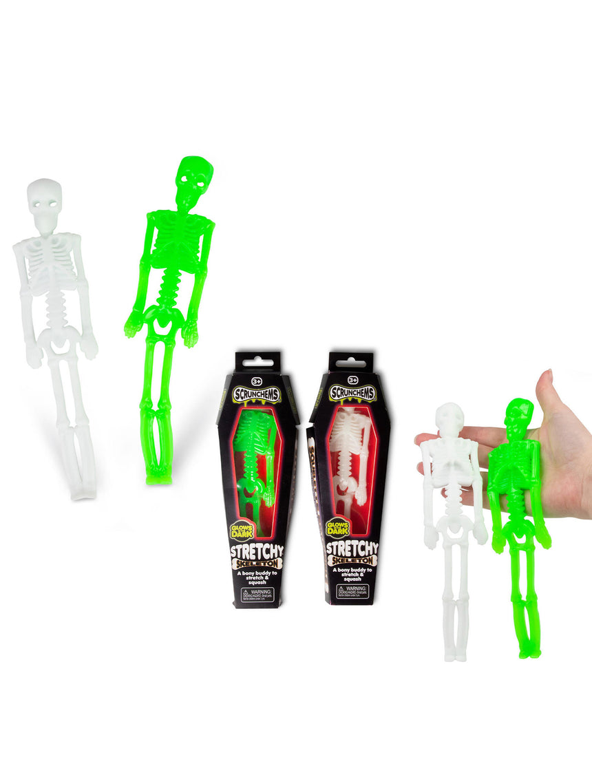 Jouet squelette extensible Scrunchems phosphorescent