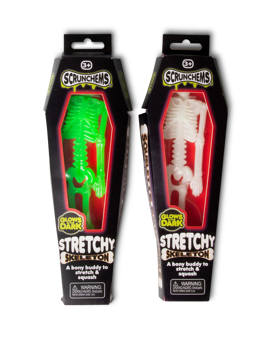 Jouet squelette extensible Scrunchems phosphorescent