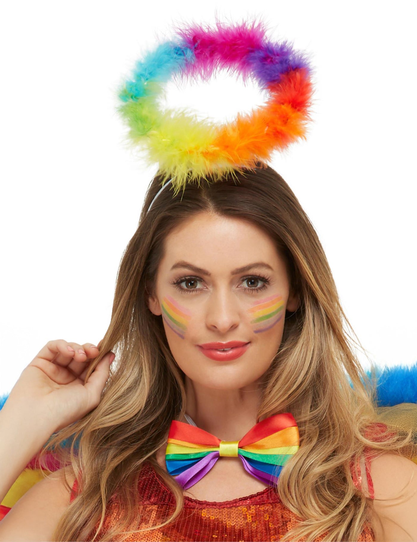 Serre-tête auréole ange multicolore adulte