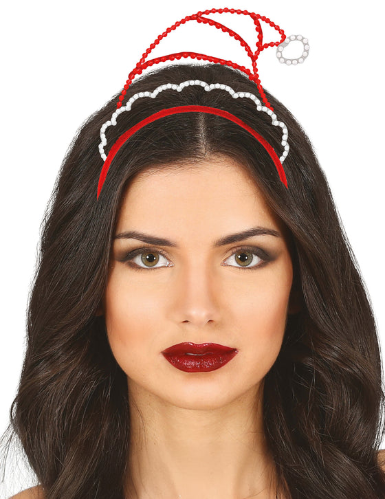 Serre-tête bonnet de Noël à strass adulte