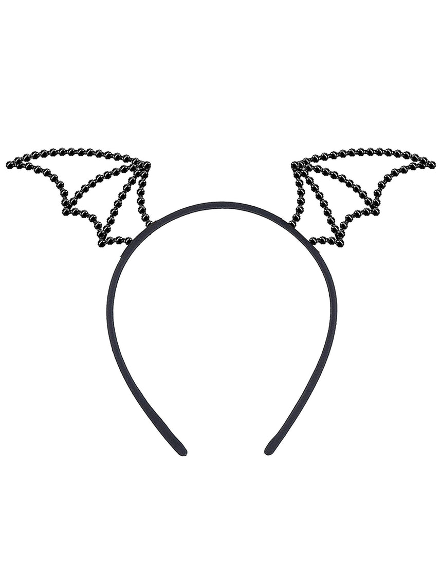 Serre-tête chauve-souris à strass noir femme