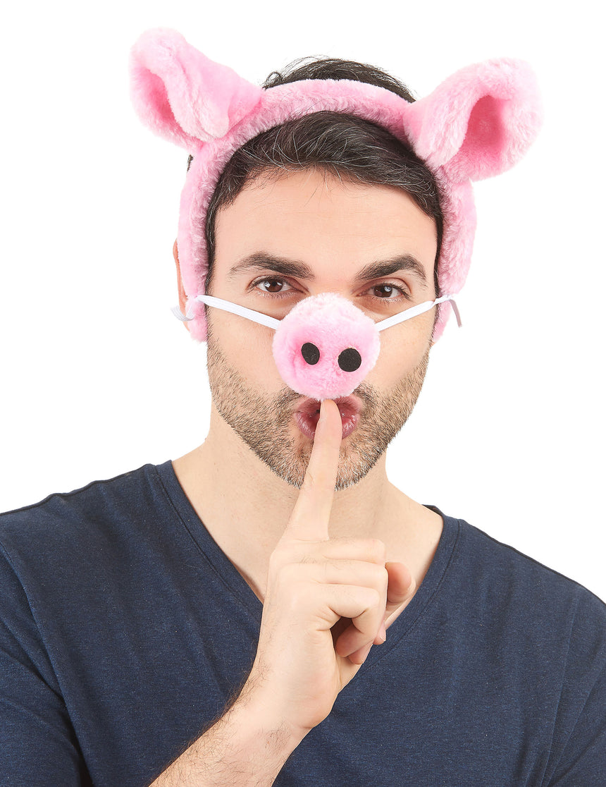Serre-tête et nez de cochon adulte