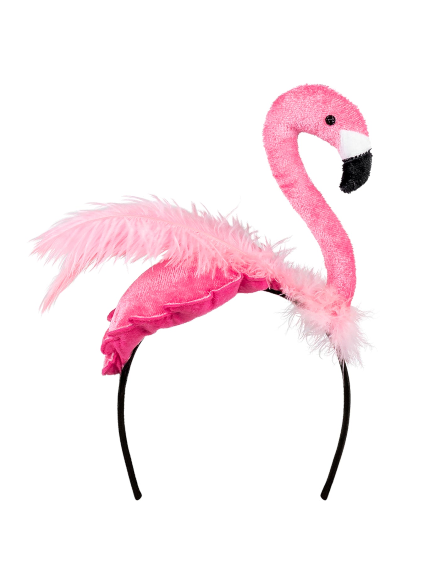 Serre-tête flamant rose plume rose adulte