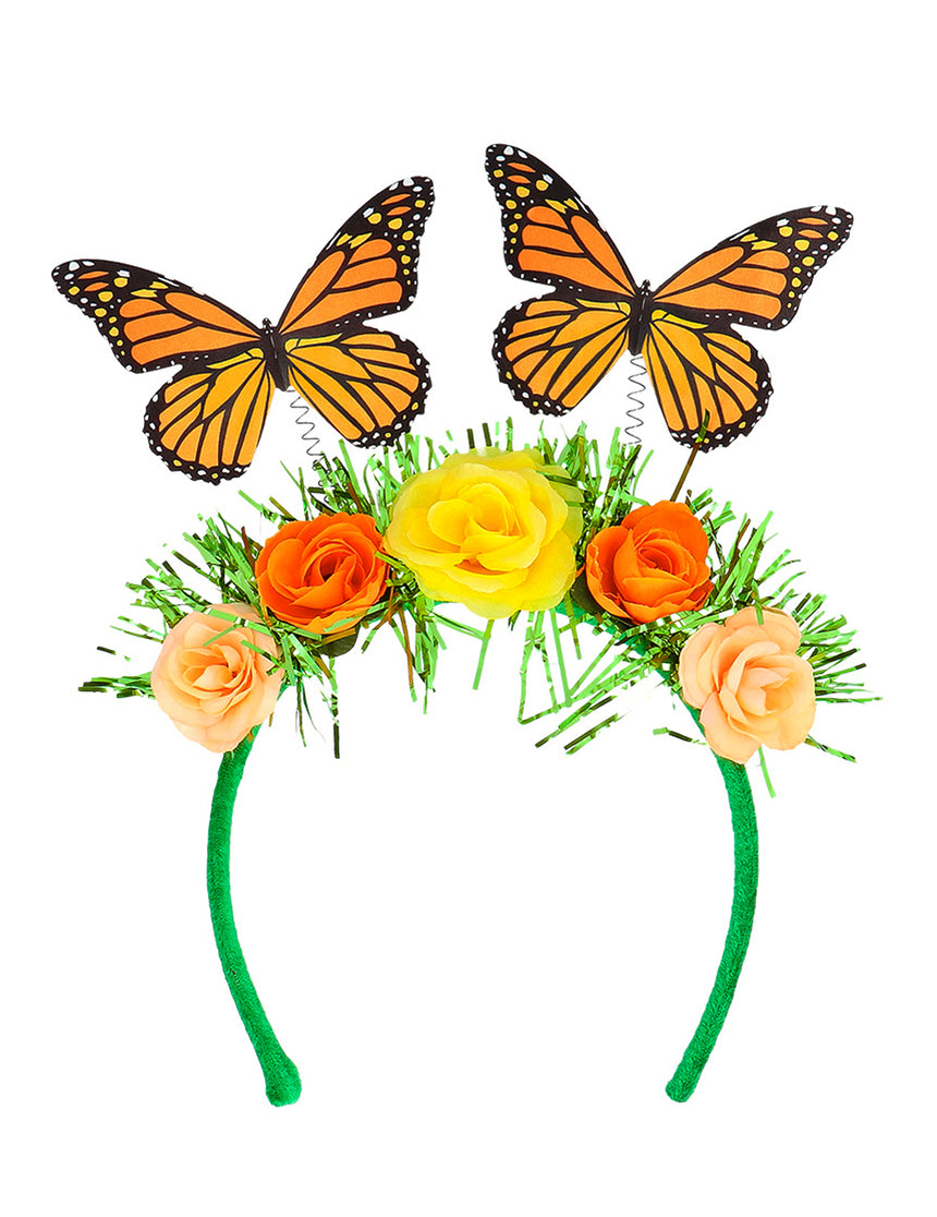 Serre-tête fleurs et papillon adulte