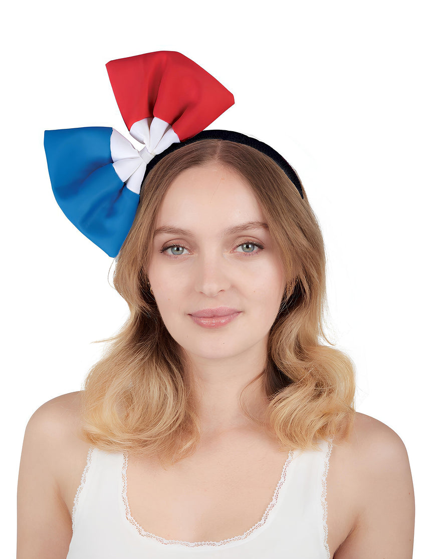 Serre-tête n?ud tricolore France adulte