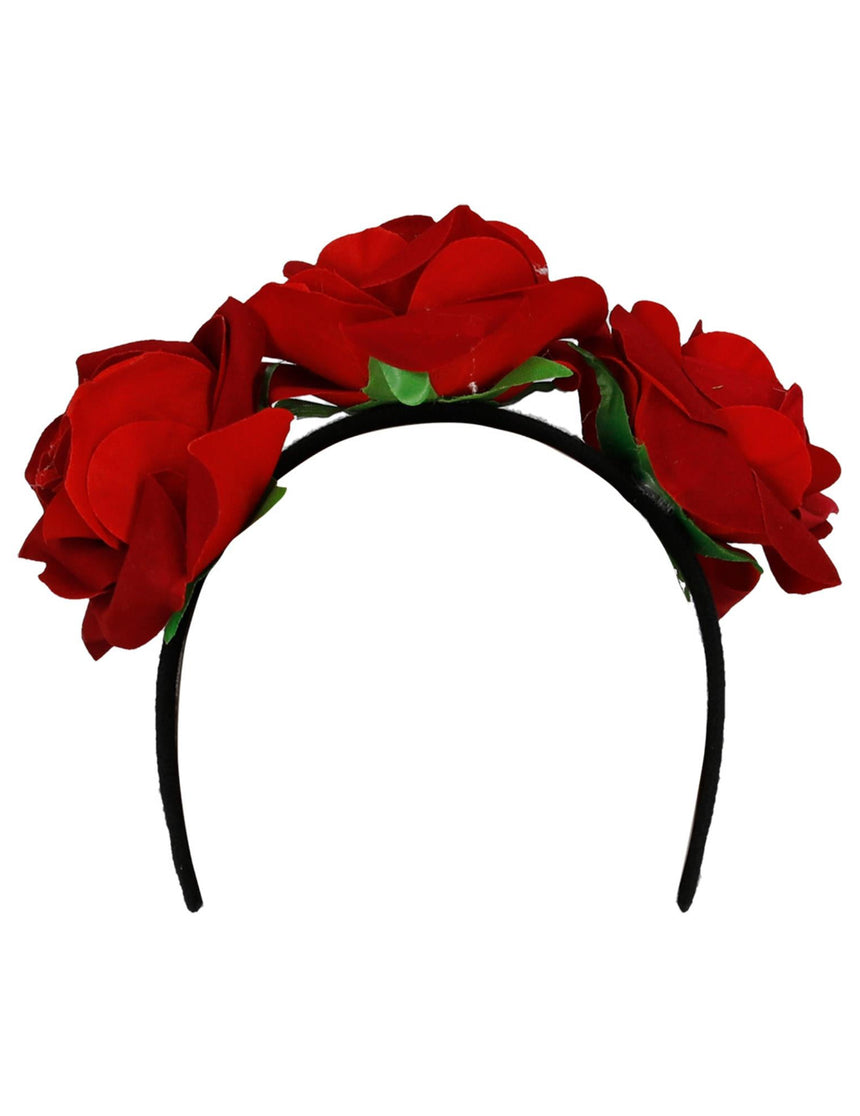 Serre-tête roses rouges adulte