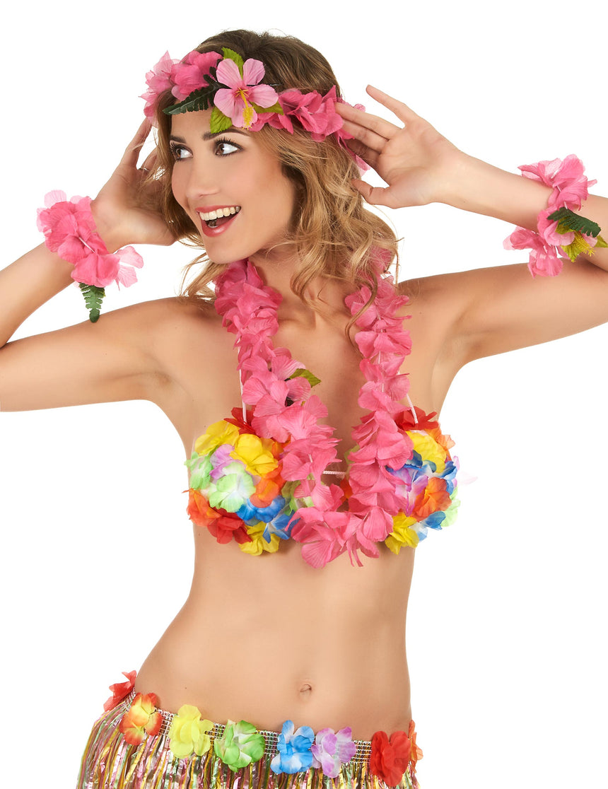 Set Hawaï rose adulte