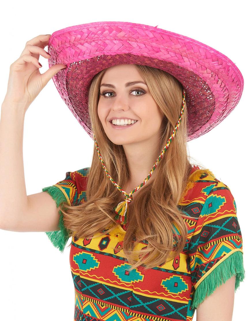 Sombrero mexicain rose adulte
