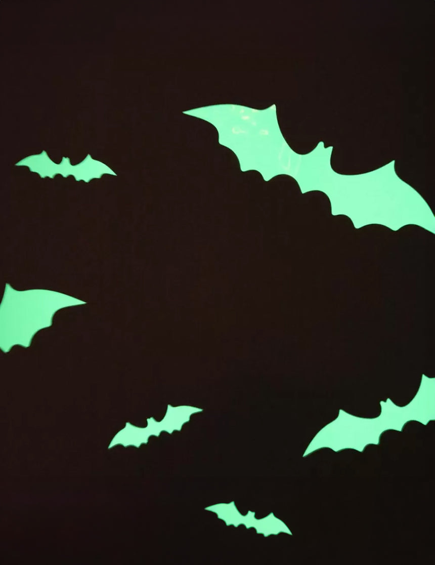 Stickers de chauve-souris phosphorescents 2,5 à 6 cm