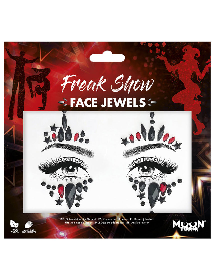Strass adhésifs pour visage arlequine du mal