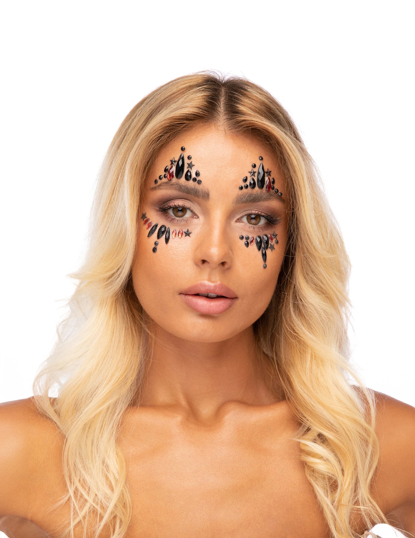 Strass adhésifs pour visage arlequine du mal