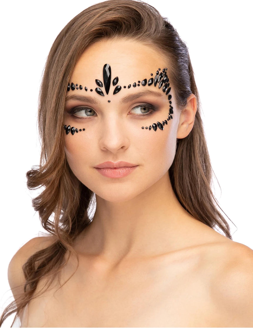 Strass adhésifs pour visage chat noir
