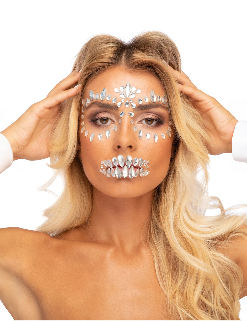 Strass adhésifs pour visage squelette
