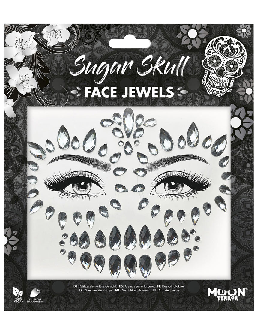 Strass adhésifs pour visage squelette