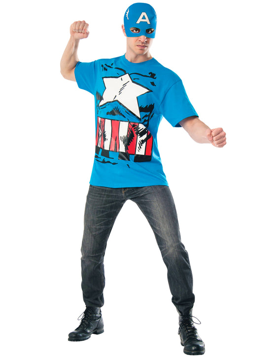 T-shirt et masque Captain America Avengers adulte