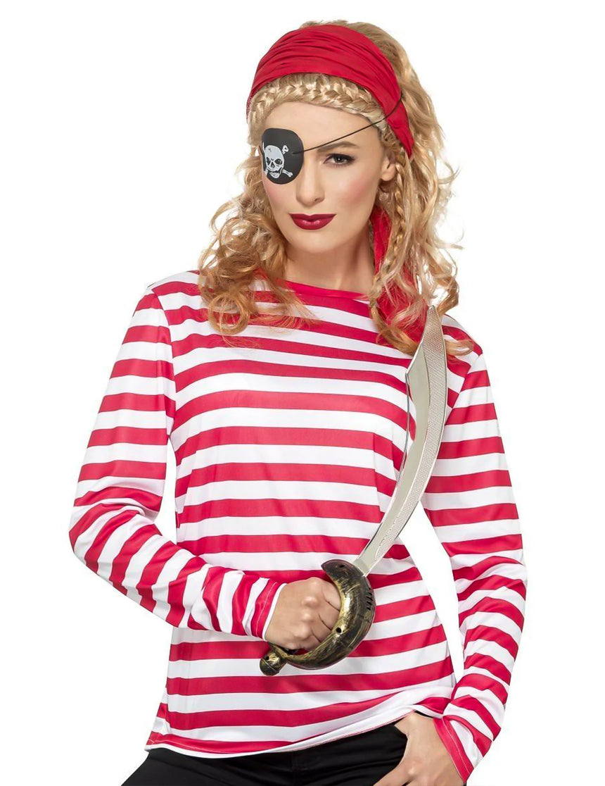 T-shirt rayé rouge et blanc adulte