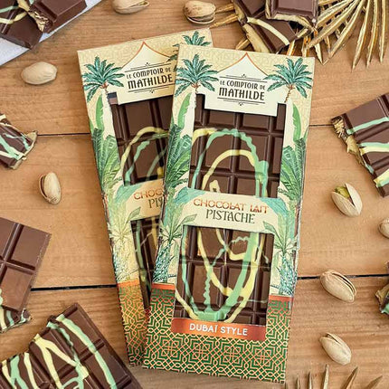 Tablette Dubaï Style - Chocolat Lait Pistache - 100g