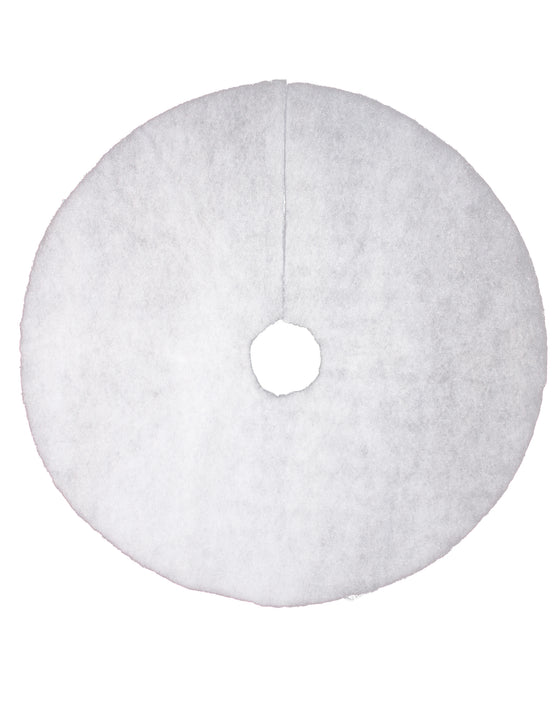 Tapis de sapin neige pailleté 100 cm rond blanc