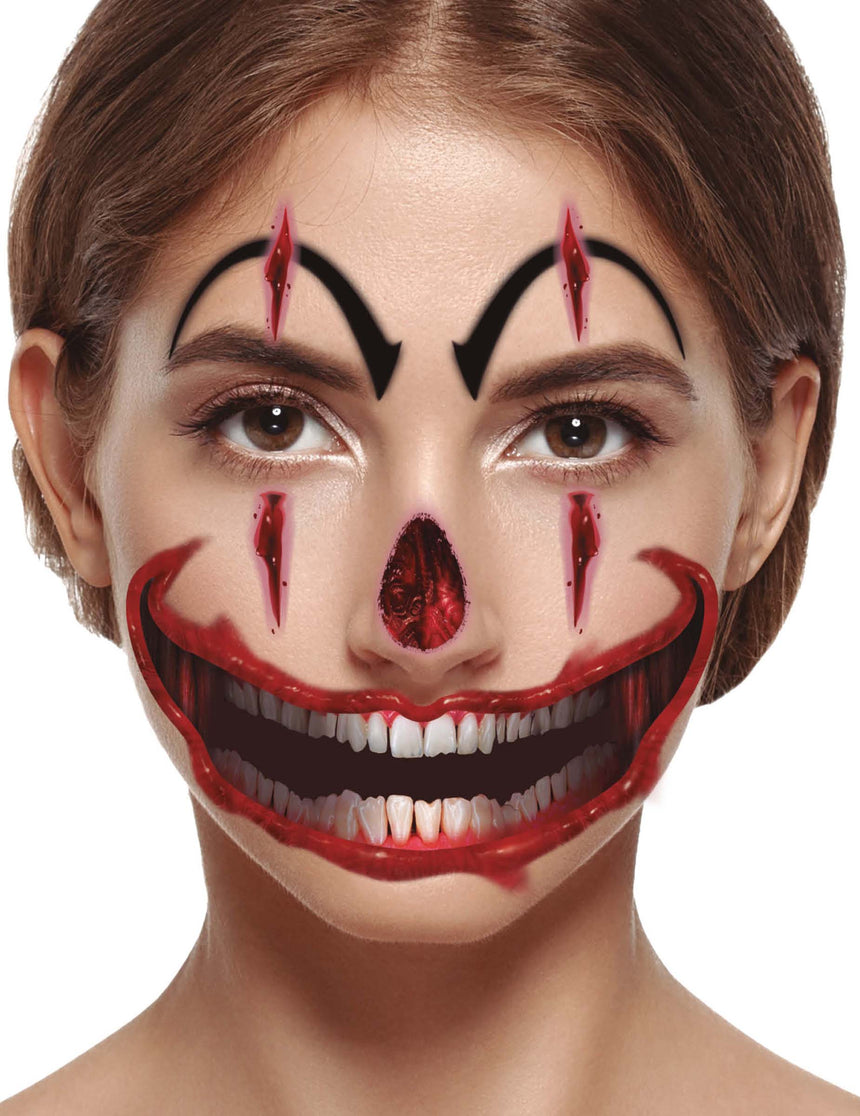 Tatouages visage clown maléfique