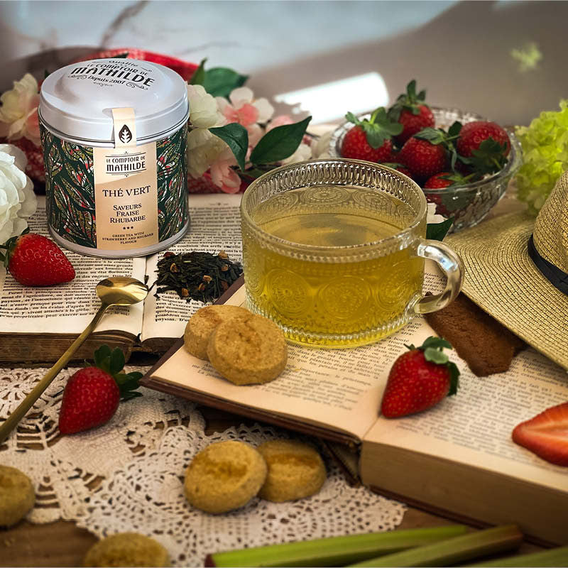 Thé Vert Saveurs Fraise Rhubarbe - 100g