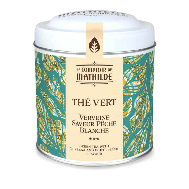 Thé Vert Verveine Saveur Pêche Blanche - 100g