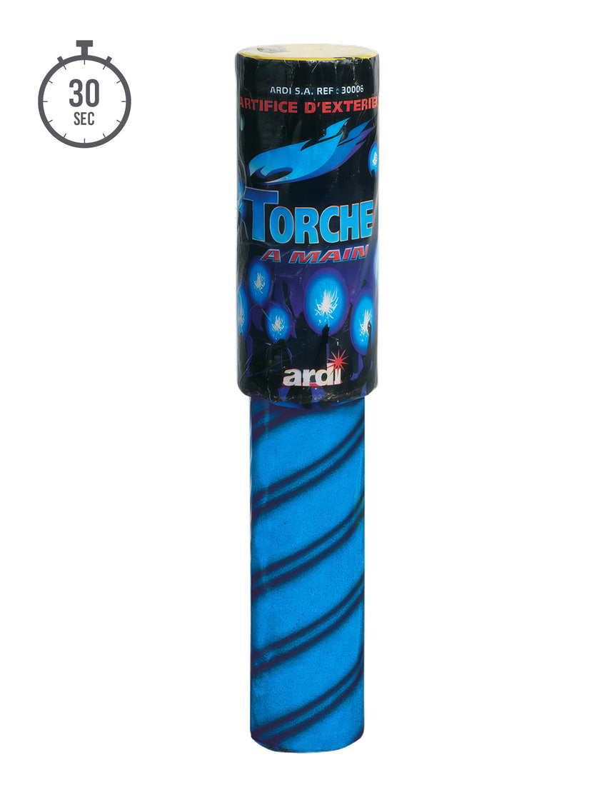 Torche à main bleue à mèche 30 secondes