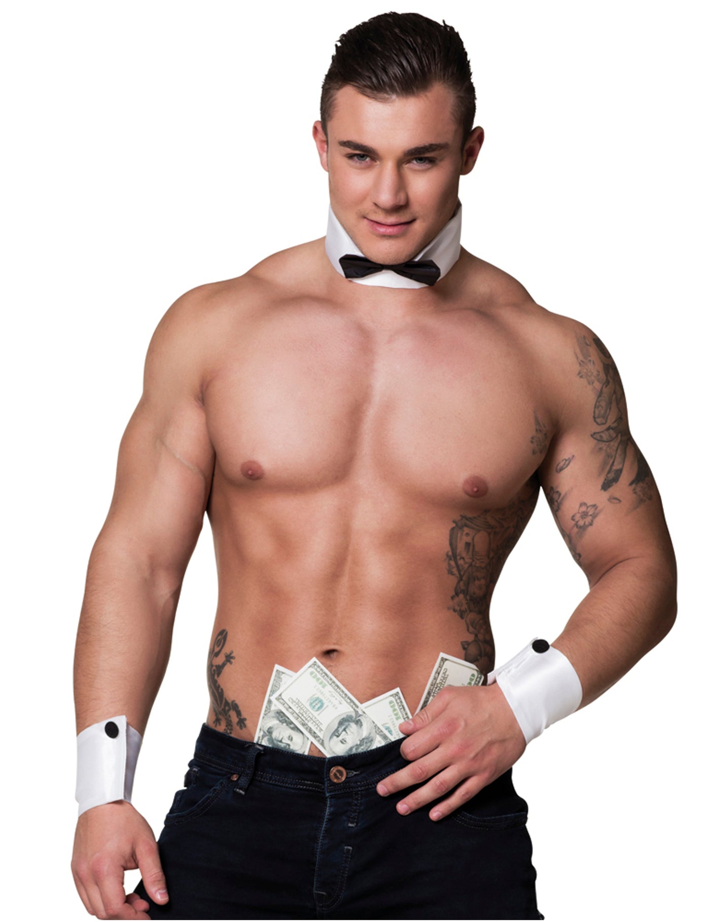 Tour de cou et manchettes strip teaser sexy homme