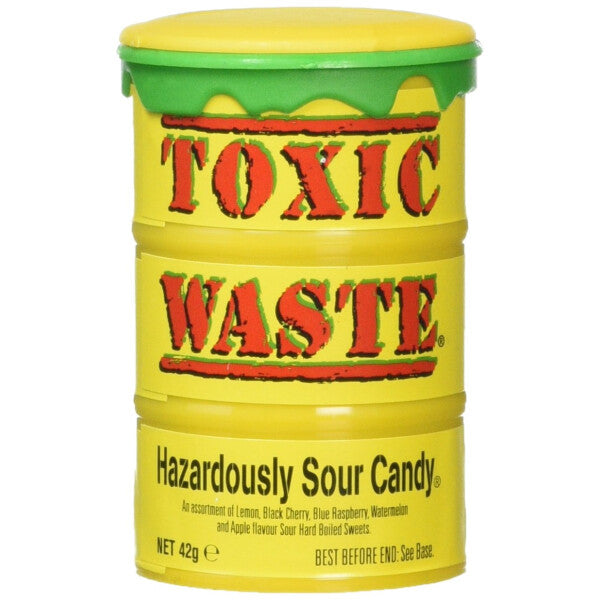 Toxic Waste Yellow Sour Candy Drum